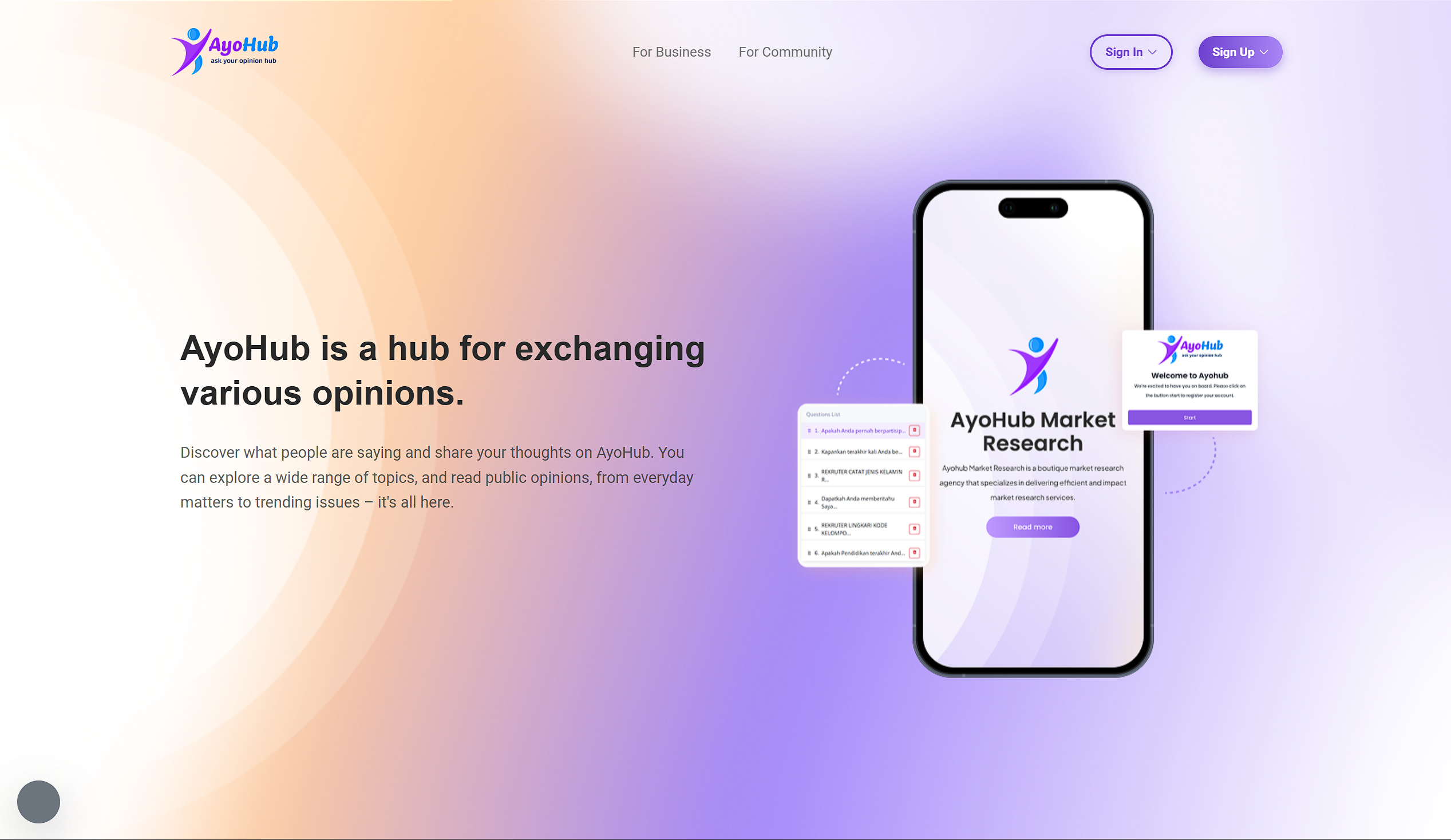 Ayohub - Platform Survey Online